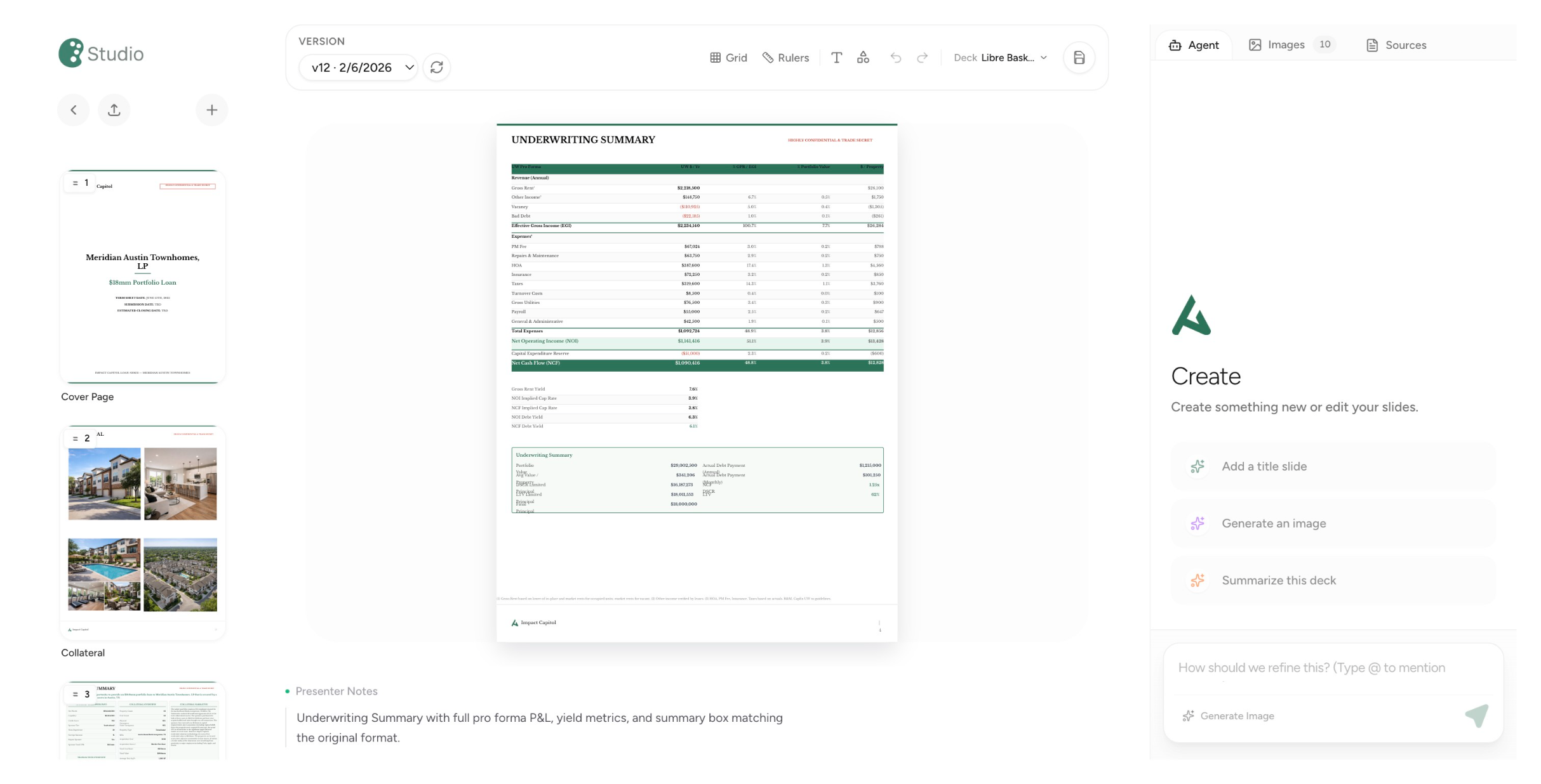 Studio — Real Estate Loan Presentation